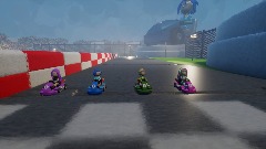 Evelyn meta runner racing stadium with item boxs