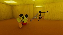 Mickey Runs Away From The Backrooms Entity
