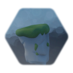 Large Stone with grass and moss