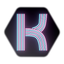Neon Retro Striped Letter K