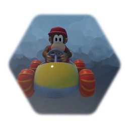 Diddy kong in a go kart