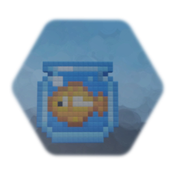Pixel fish bowl w/ fish.