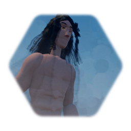 Buff black hair model