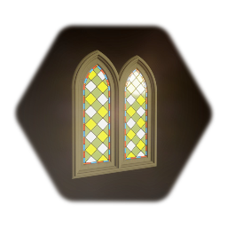 Double Stained Glass Windows & Frame  - Color Style 1