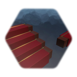 Stair with red carpet and rod