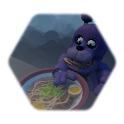 <clue>Classic Bonnie The Bunny Eats noodles