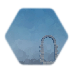 castle arched stone window frame