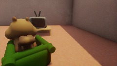 Chipmunk struggling with a TV