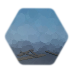 Scattered wooden boards