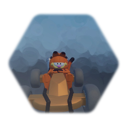 Garfield in a go kart