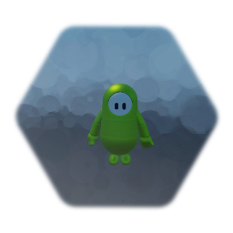 A green fall guy