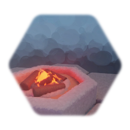 Hexagonal Stone Fireplace