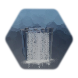 Hexagonal waterfall with entrance