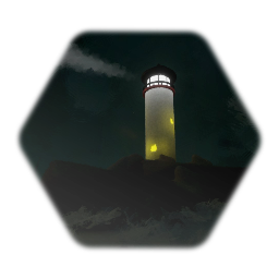 Ocean lighthouse scene