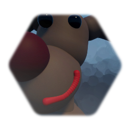 Cartoony dog sculpture