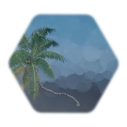 Leaning palm tree