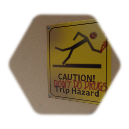 Unexciting Workplace Sign: Trip Hazard (With Grafitti)