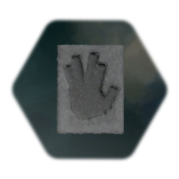 Stone Carving of Blue Hand Print