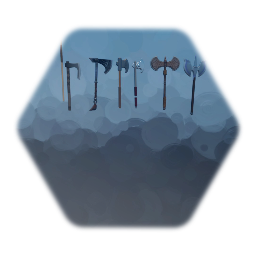 Axes maces and spear