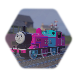 Olio the Pink and Blue Tank Engine