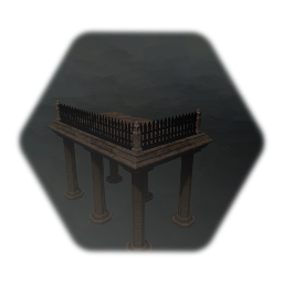 Railing, platform, and lighting