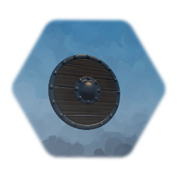 Small round wooden shield