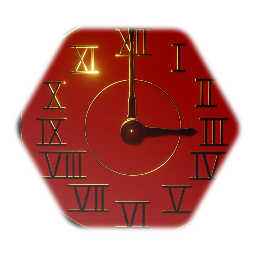 Gothic Clock - Gold & Red Theme