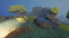 The Lion in the Foggy forest