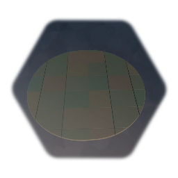 Cyan Tiled Circle Floor Piece