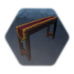 Narrow Side Table with Fabric Runner