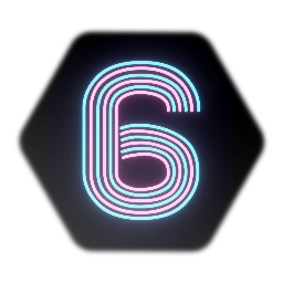 Neon Retro Striped Number 6