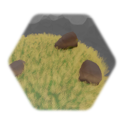 Green lush with big rocks