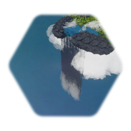 Floating island over the sea