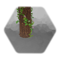 Hollow tree trunk with vines