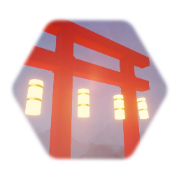 Japanese  gate with lanterns