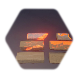 2 fire logs w/ diff. burn stages