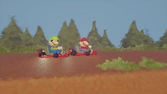 mario karting but loogie