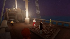 Mina on a boat with Npcs