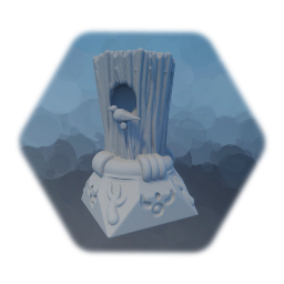 Garden statue with bird