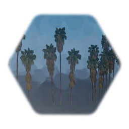 1 Sculpt Fan Palm Tree Cluster