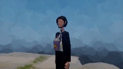 A man drinks a Grimace shake