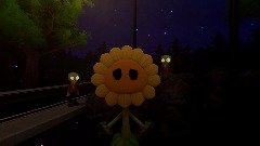 A Scared Sunflower sings Clint Eastwood in a Forest