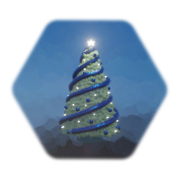 Christmas Tree - Blue Theme with Winter White Lights