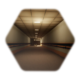 Underground hospital corridor and waiting room