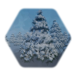 30 Snowy Pine Trees 2 Sculpts No Trunks