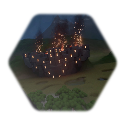 Castle on fire