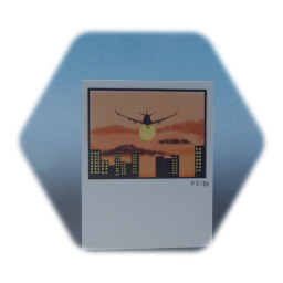 Sunset Flight Scenery Polaroid