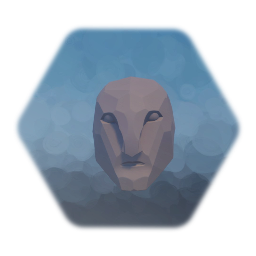 Stone head sculpture