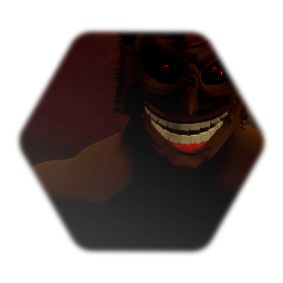 Angry smiling human face