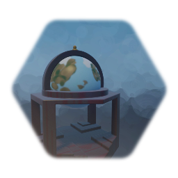 Globe and Crafted Wooden Stand